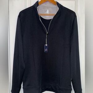 johnnie-O NWT Black Freeborne Quarter-Zip Pullover